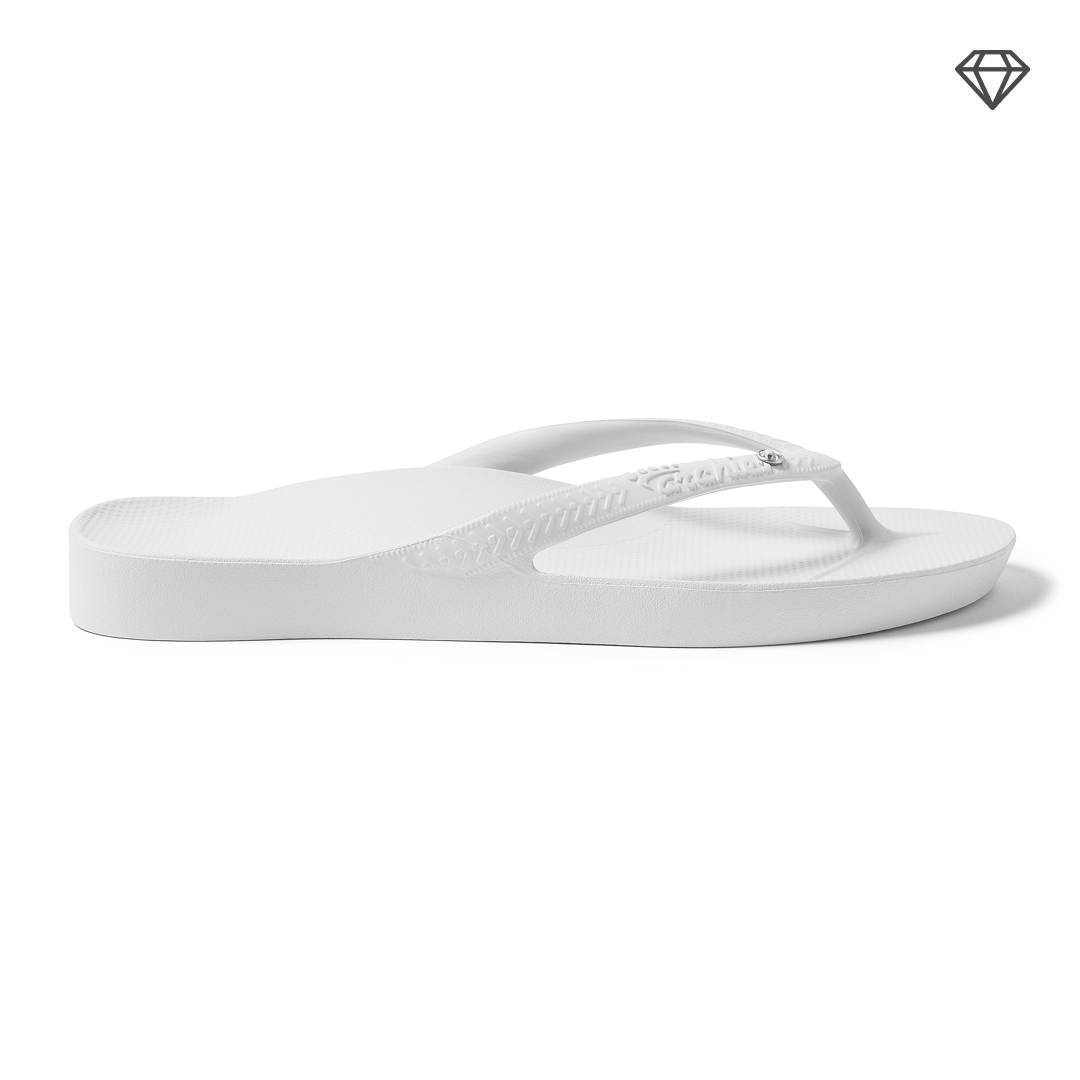 Arch Support Crystal Flip-Flops - White